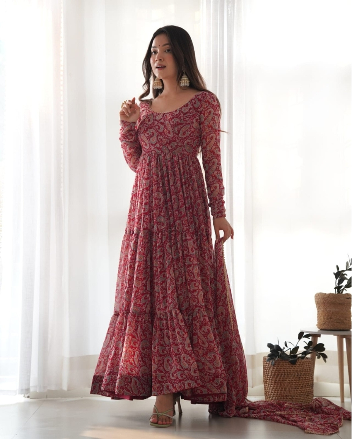 Image of black lebal Women Kurta Pant Dupatta Set