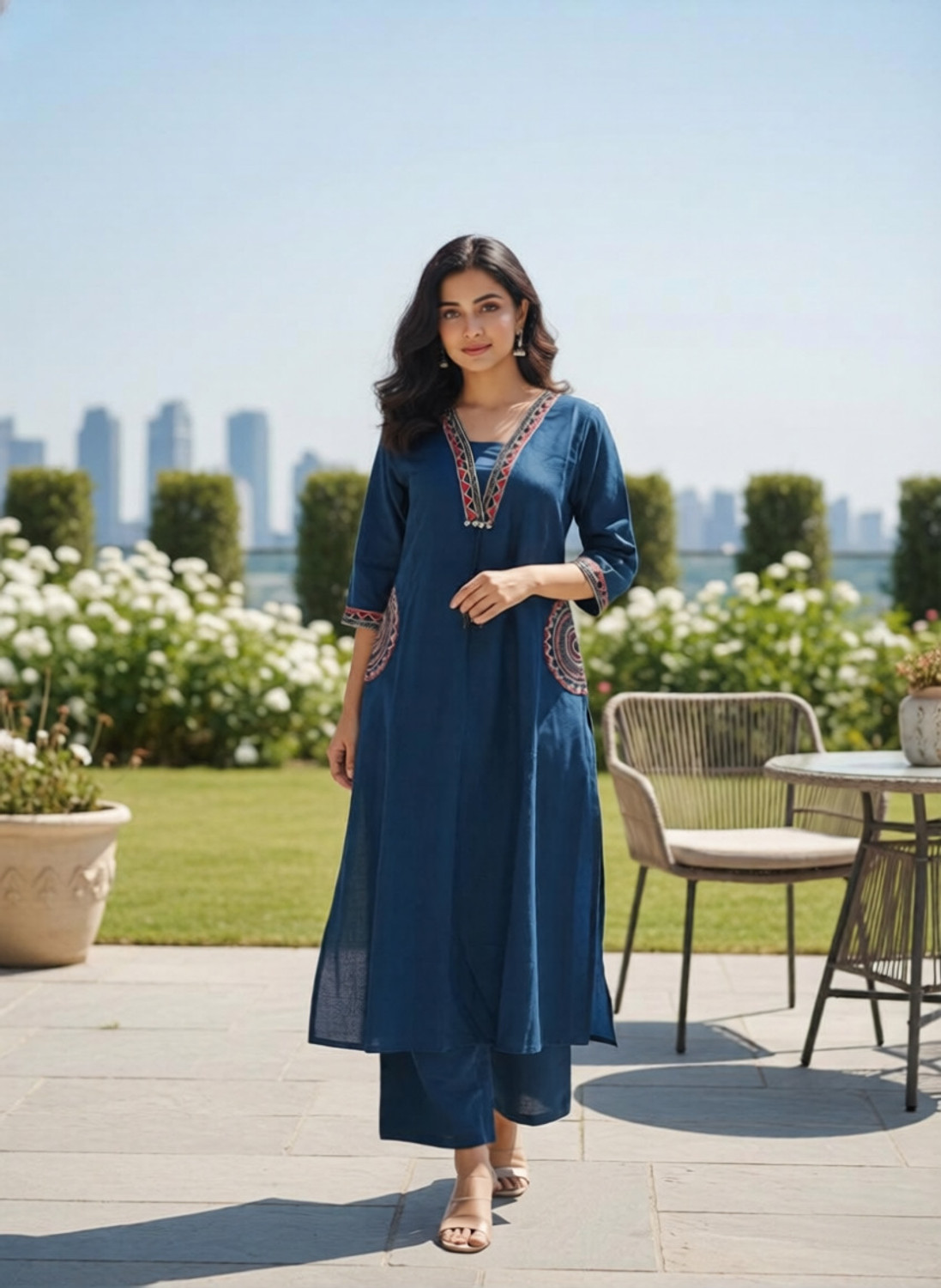 Image of Preeson Women Kurta Palazzo Set