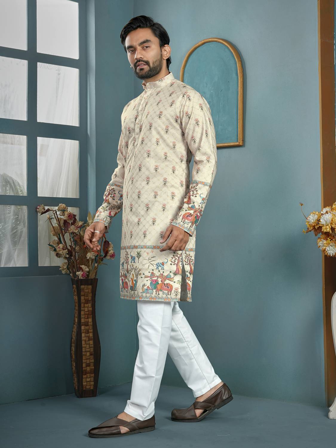 CELLUX Men Kurta Pyjama Set - Image 3