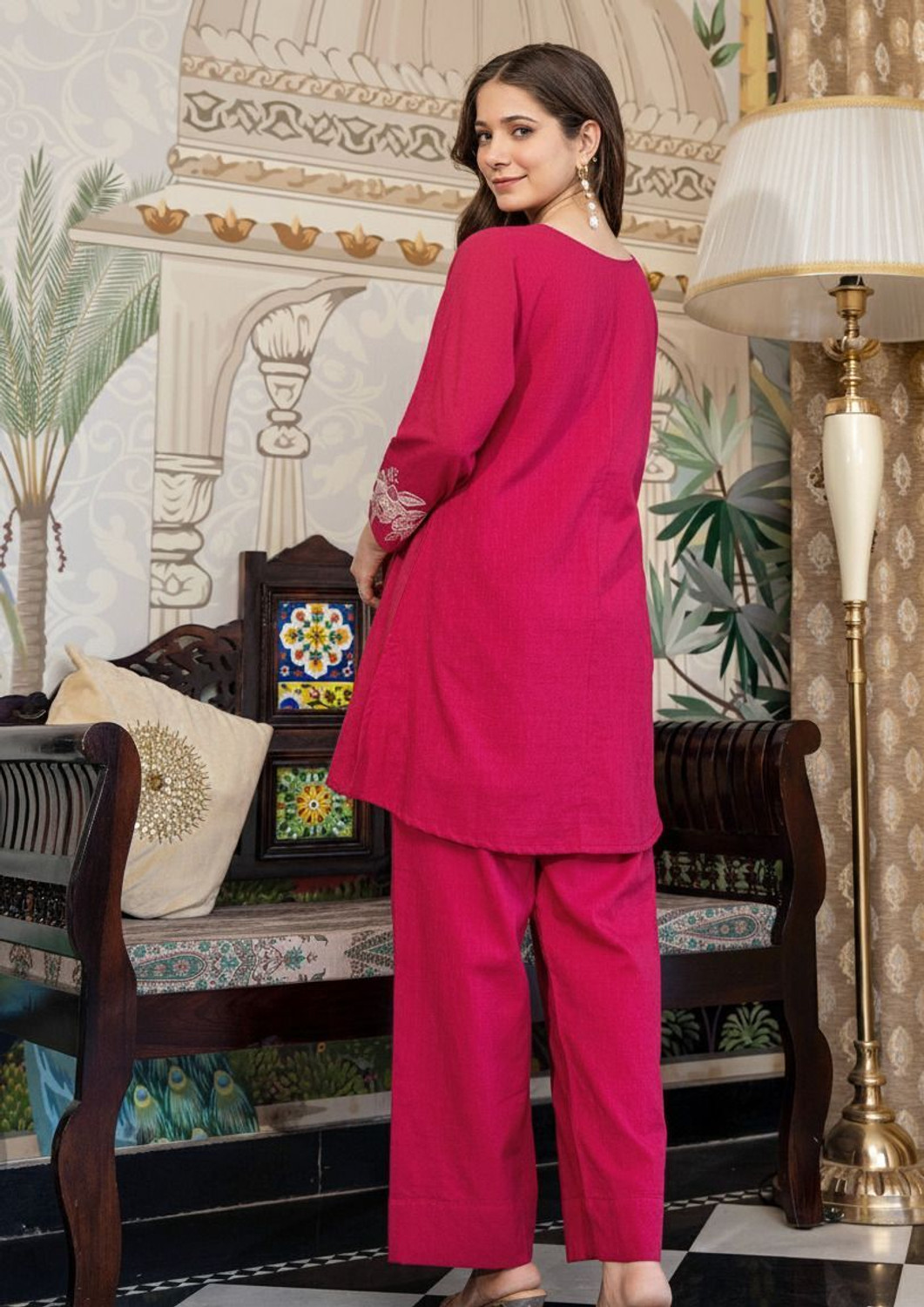 Image of Cute Fellow Women Kurti Pant Set