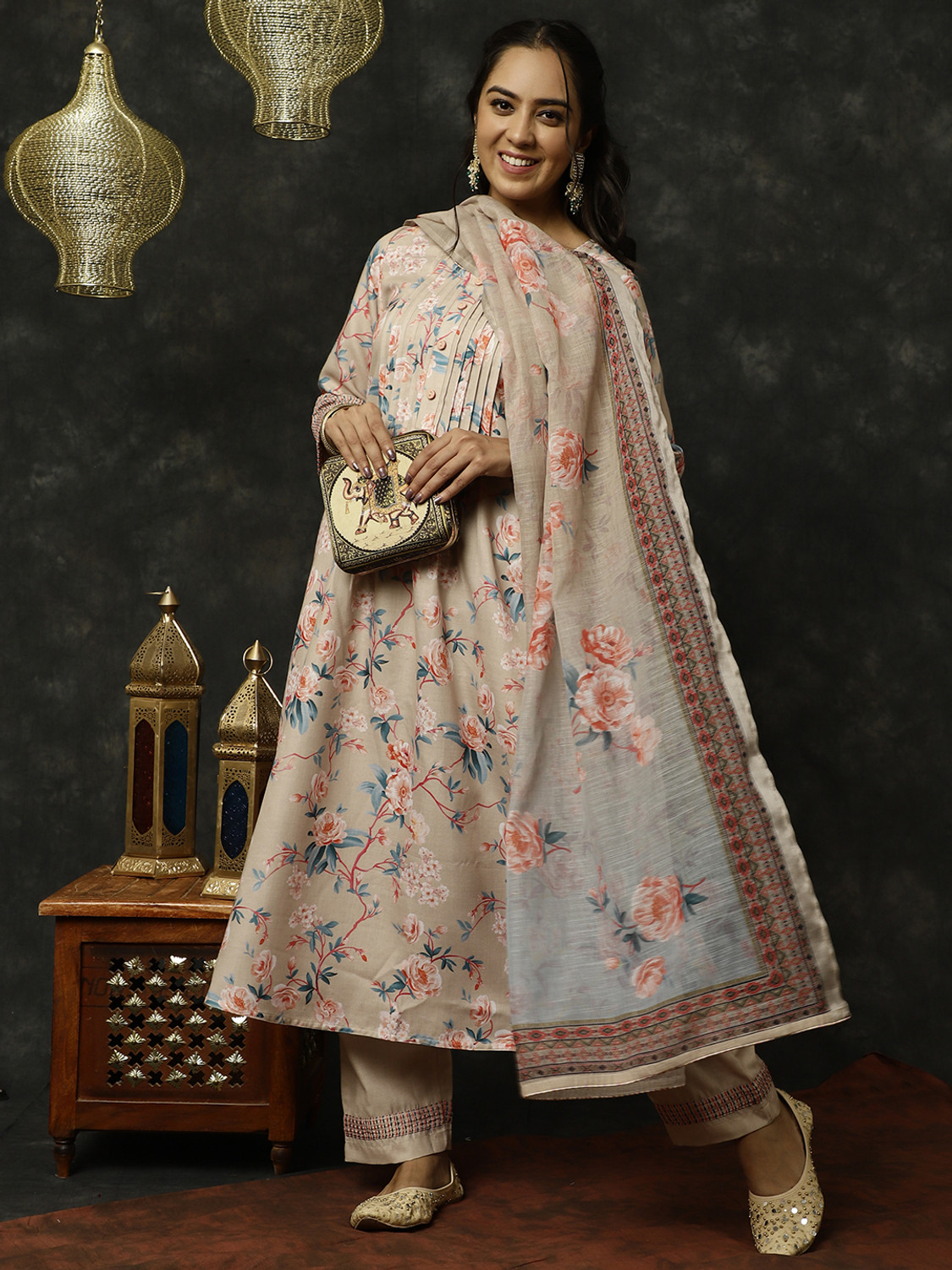 Image of Jaipur Kurti Women Kurta Pant Dupatta Set