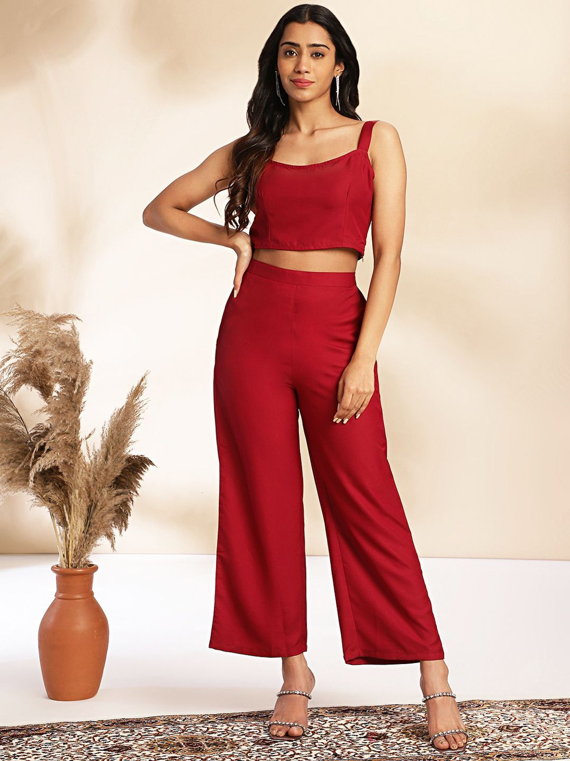 Image of Janasya Women Ethnic Top Pant Ethnic Jacket Set
