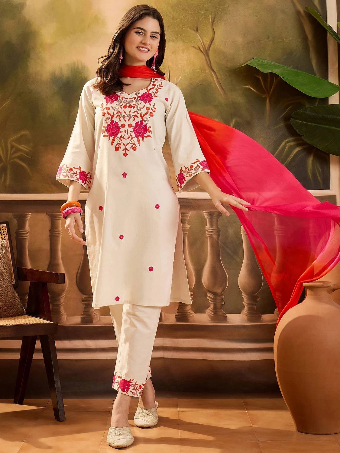 Youthnic Women Kurta Pant Dupatta Set - Image 1