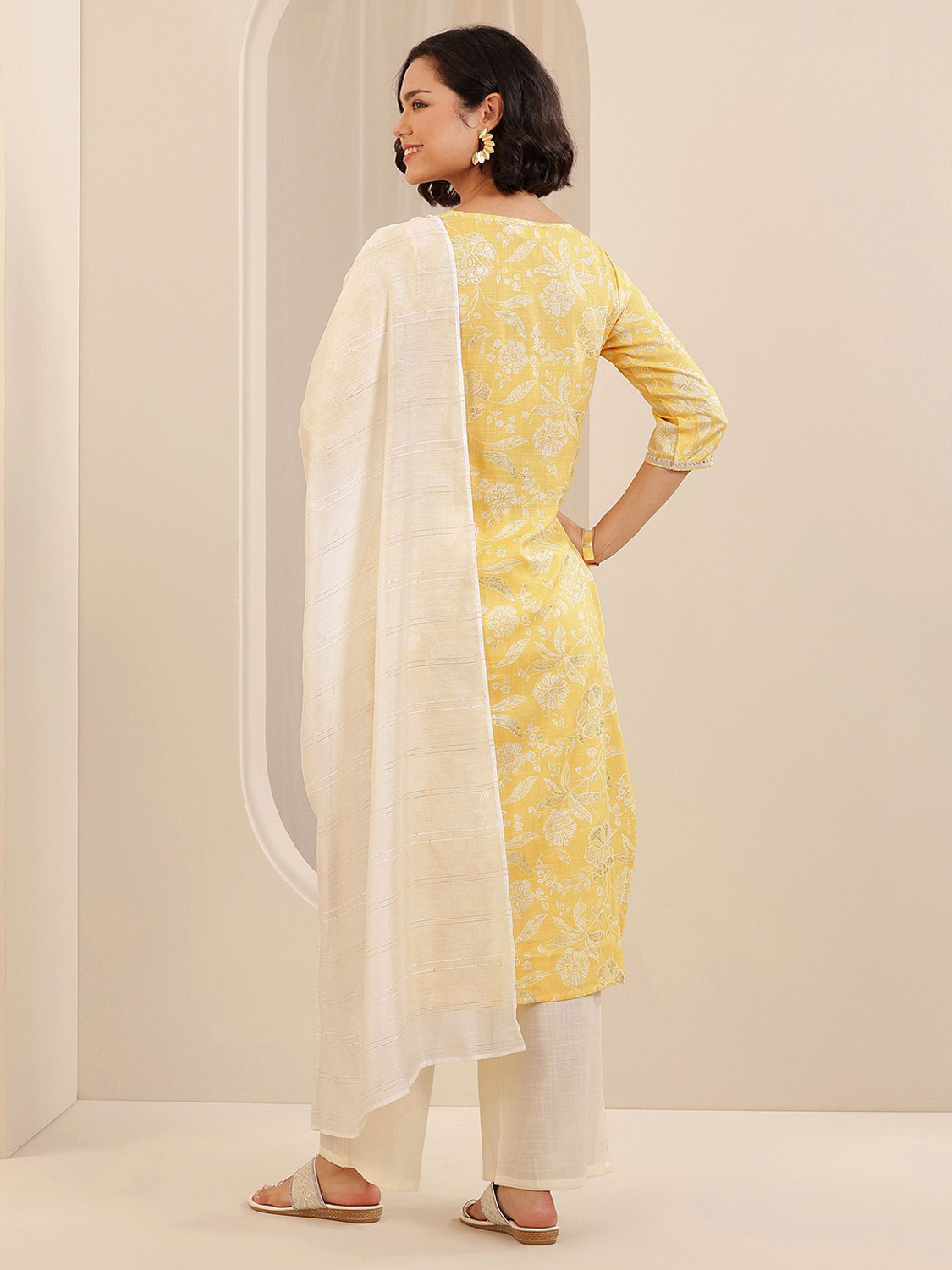 Image of LIBAS Women Kurta Palazzo Dupatta Set