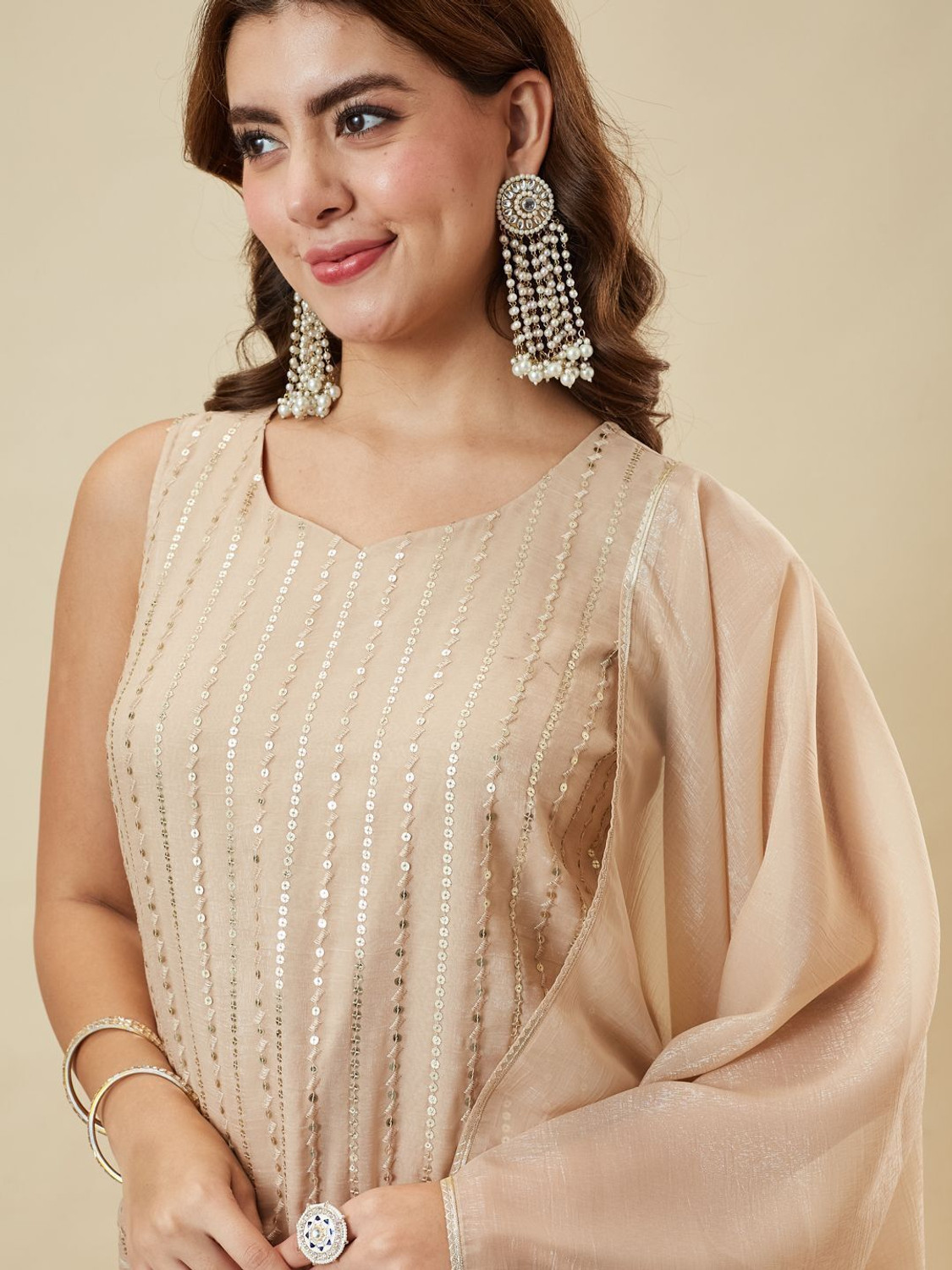 Image of MOKOSH Women Kurta Sharara Dupatta Set