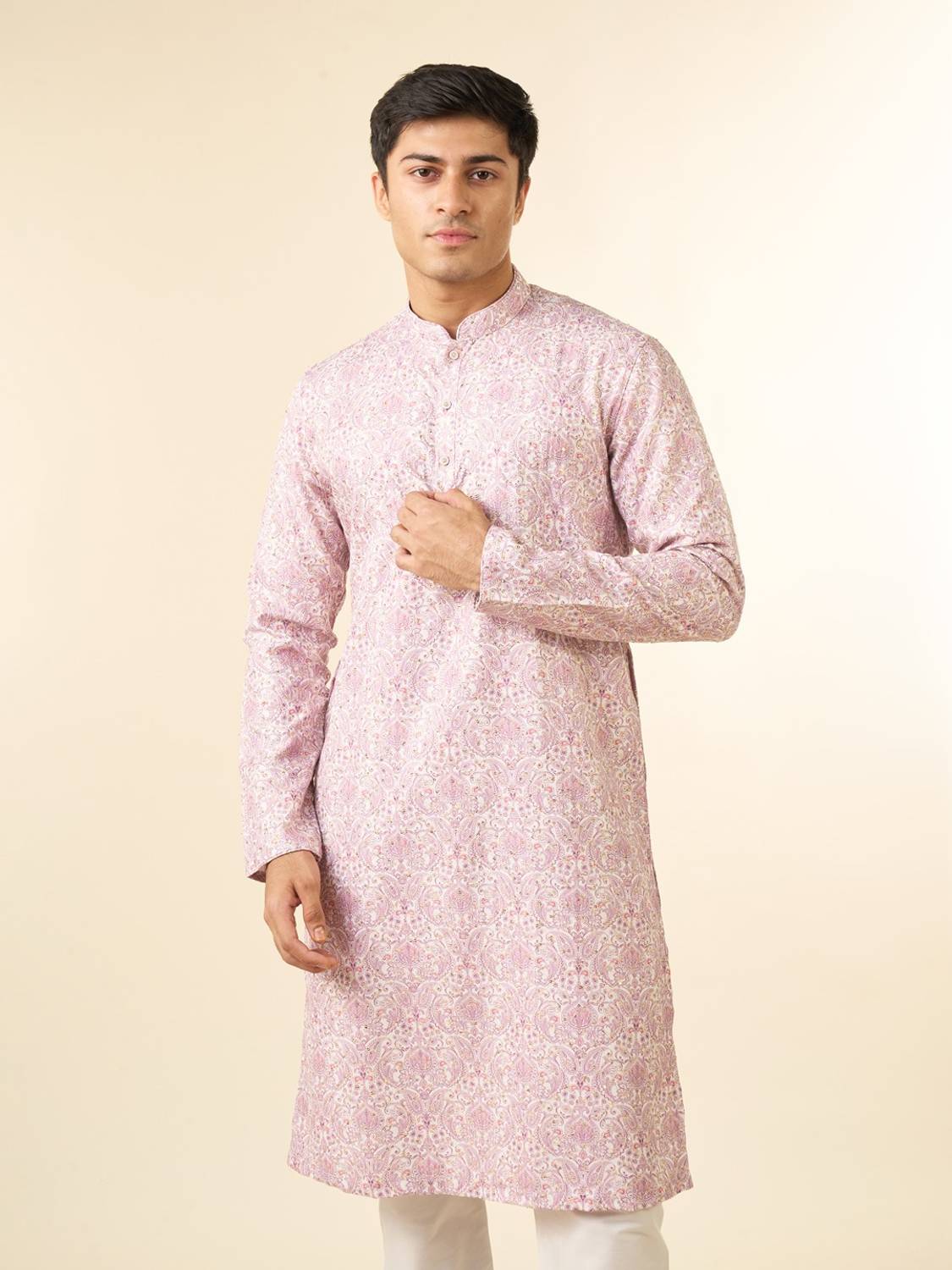 DIWAS by Manyavar Men Self Design Straight Kurta