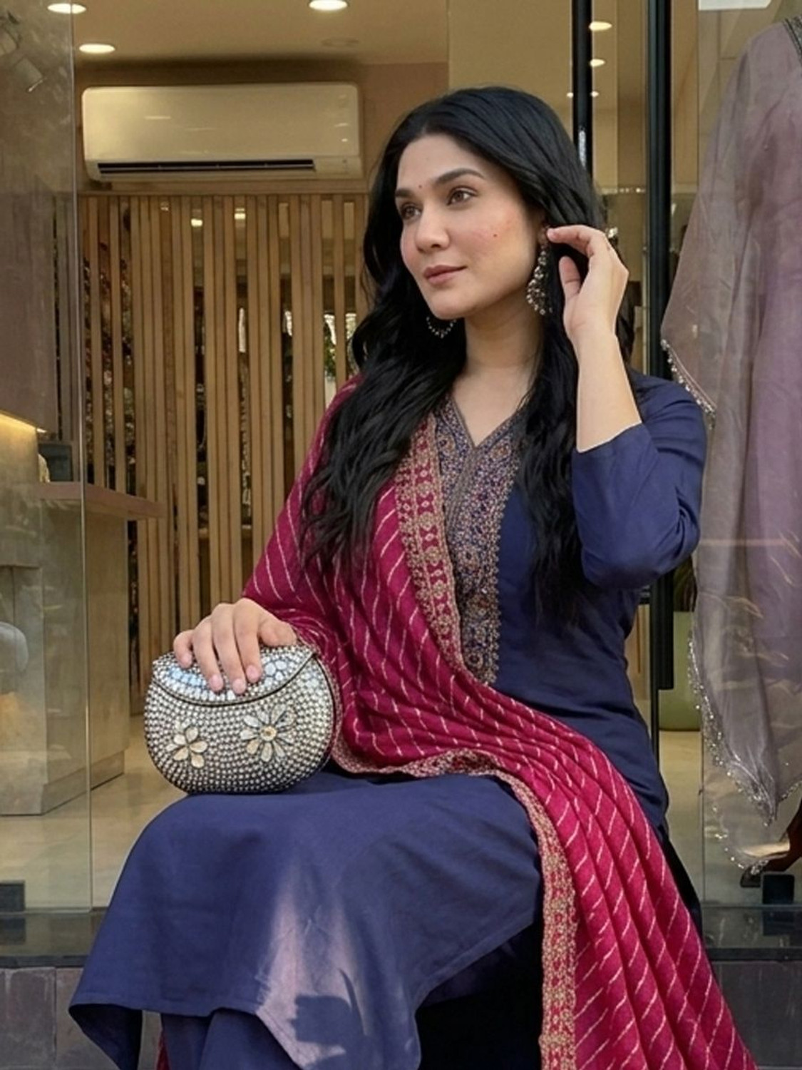Image of Geohub Women Kurti Palazzo Dupatta Set