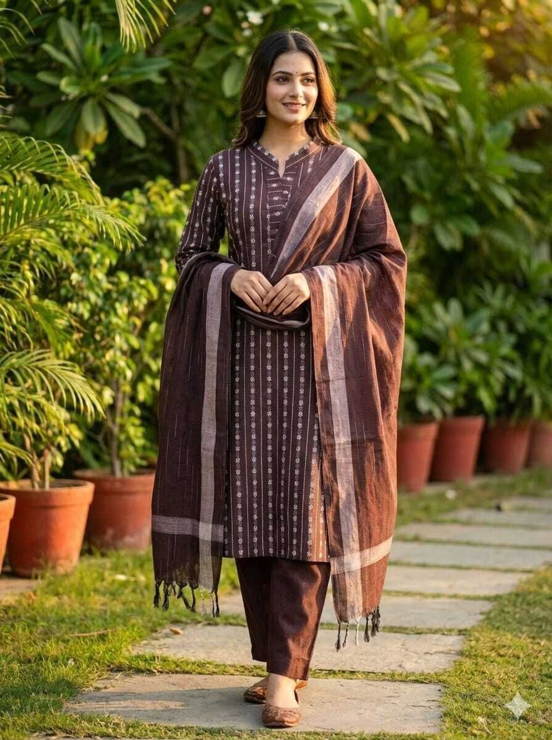 Image of Riwaaz Women Kurti Palazzo Dupatta Set