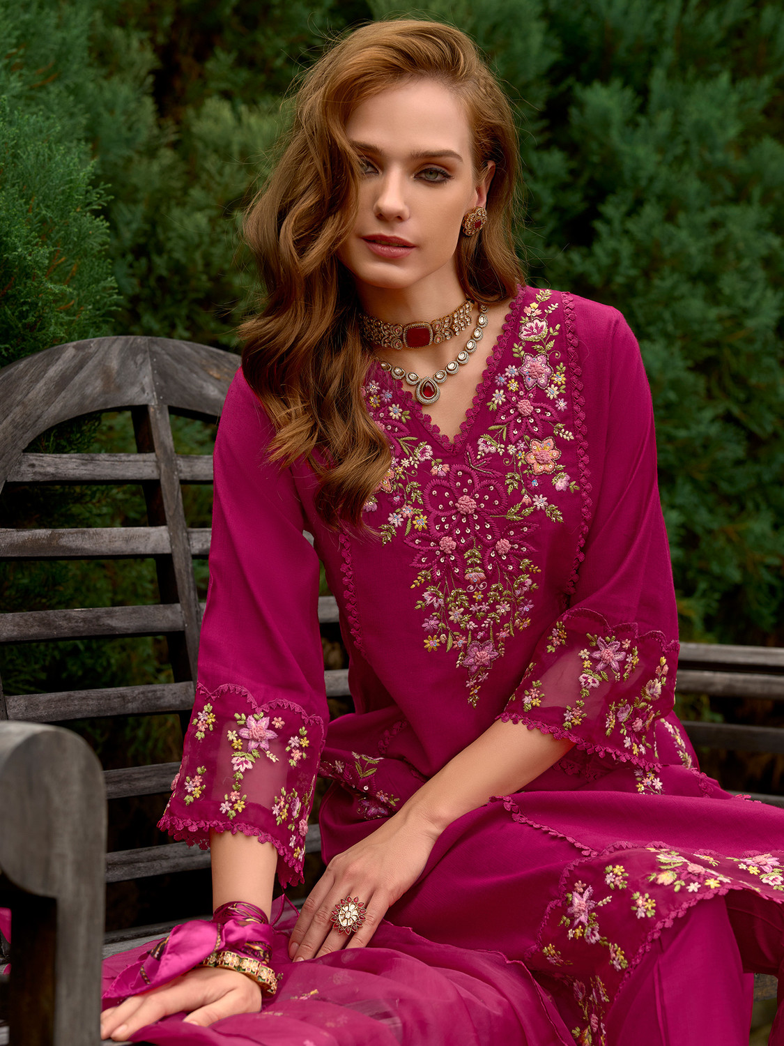Image of Indo Era Women Kurta Pant Dupatta Set