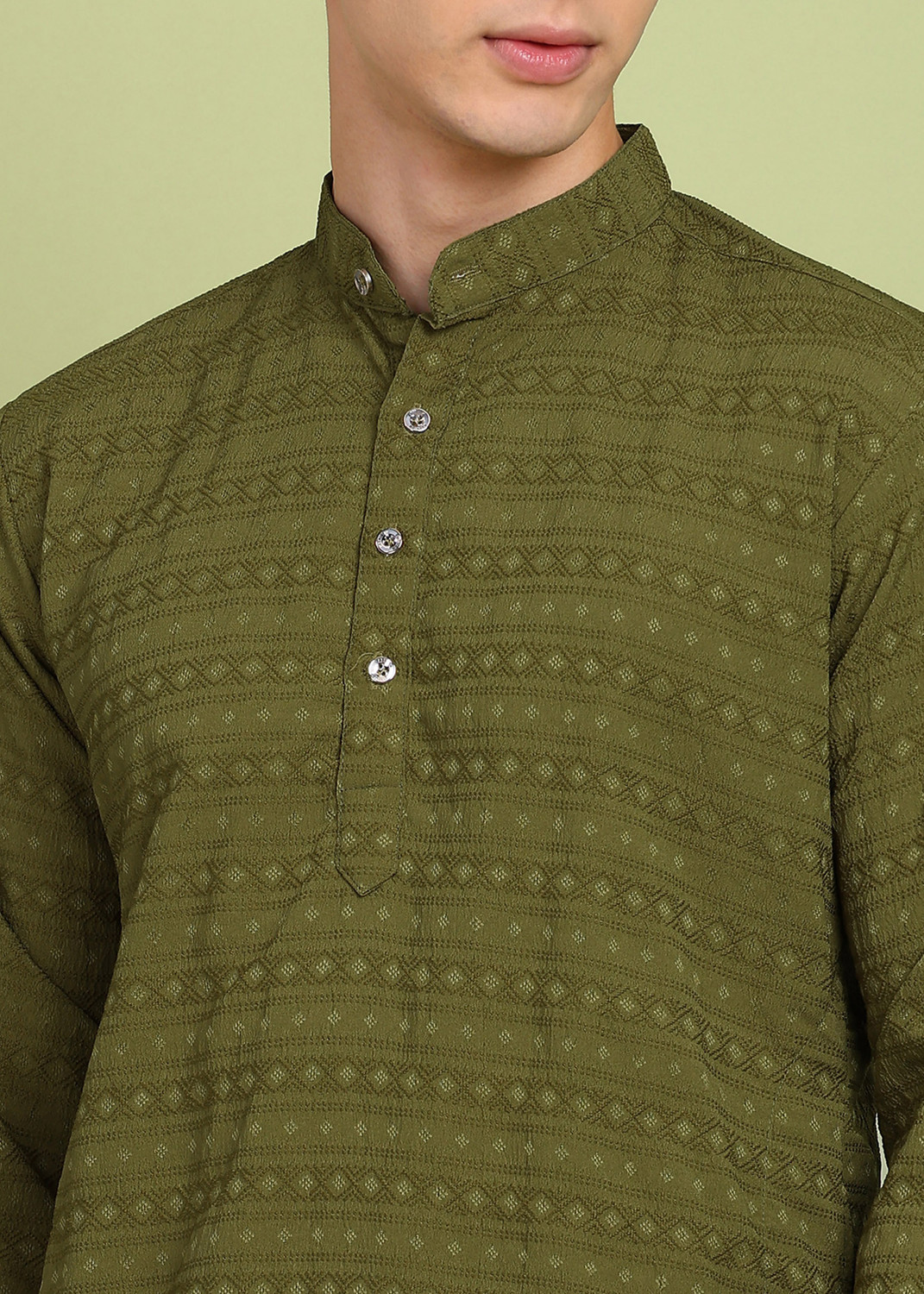 Image of FUBAR Men Self Design Straight Kurta