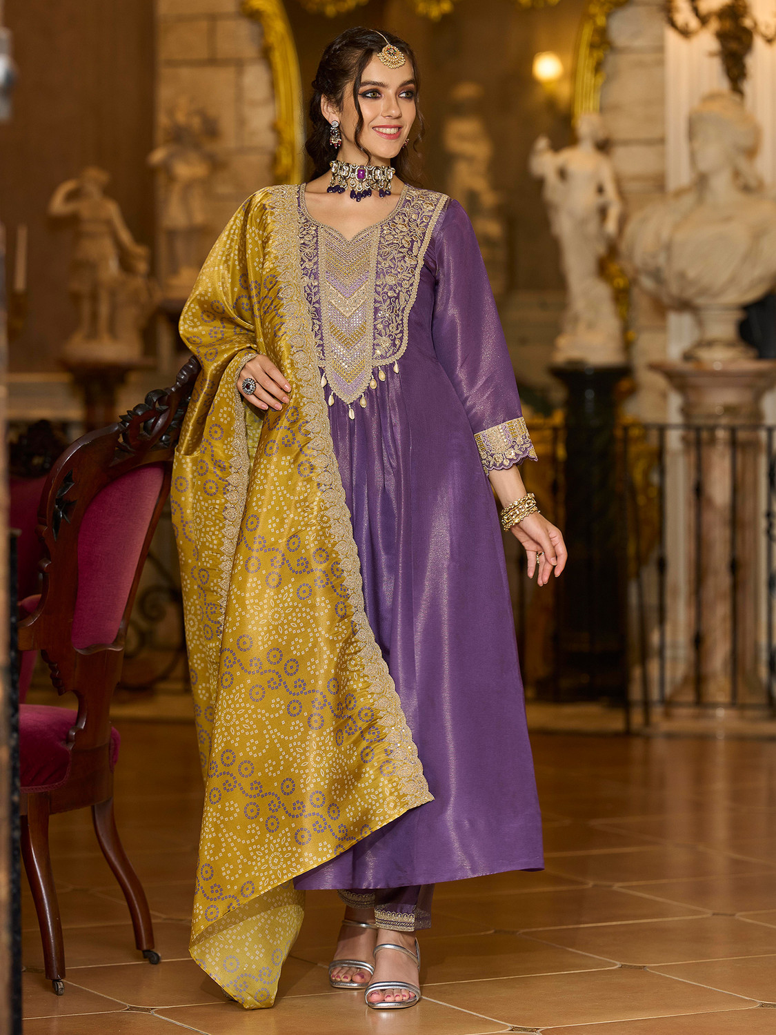 Image of Indo Era Women Kurta Pant Dupatta Set