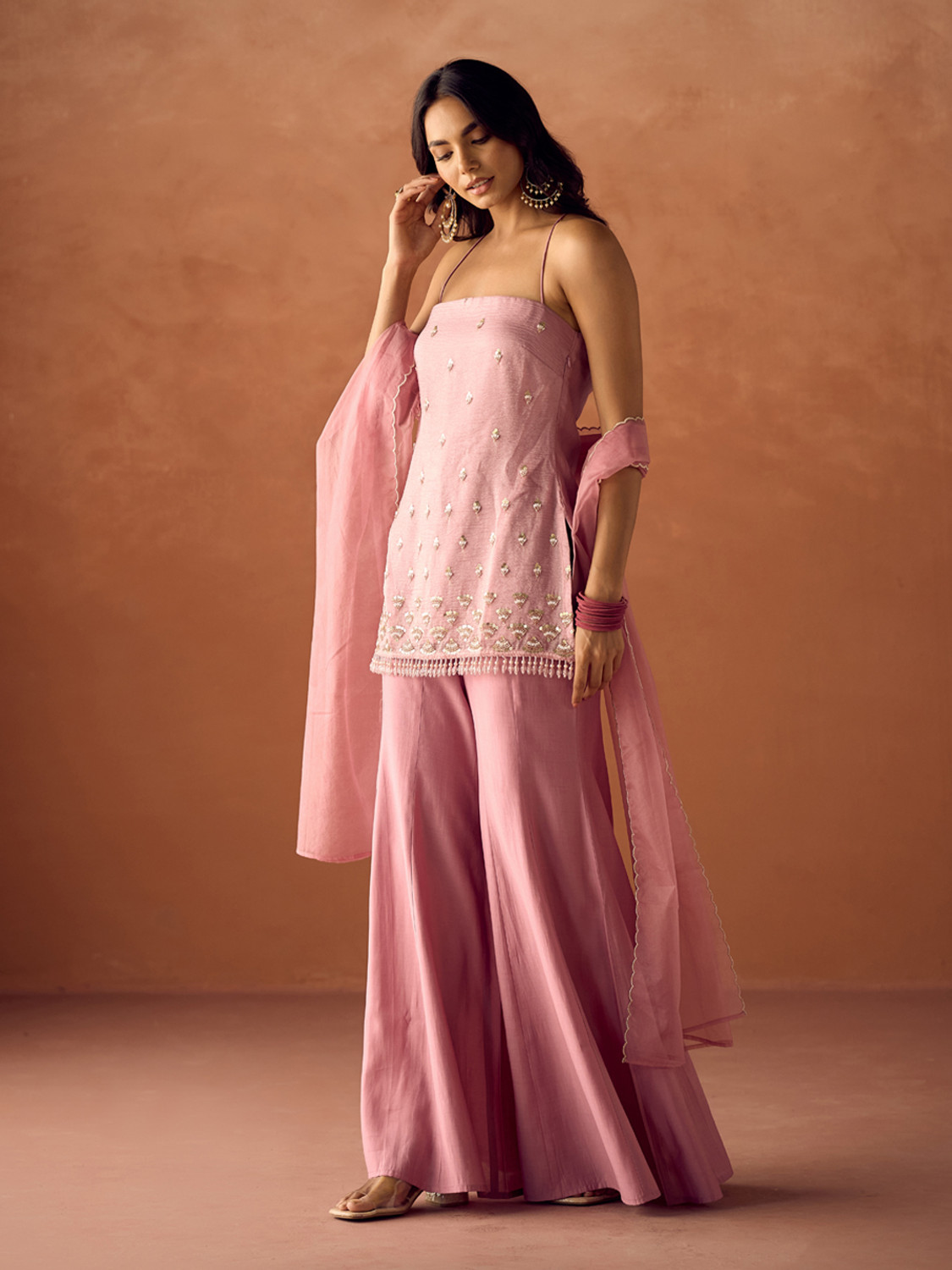 Image of FIORRA Women Kurta Sharara Dupatta Set