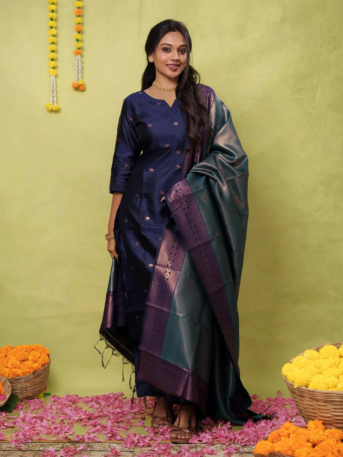 Image of VASRYA Women Kurta Pant Dupatta Set