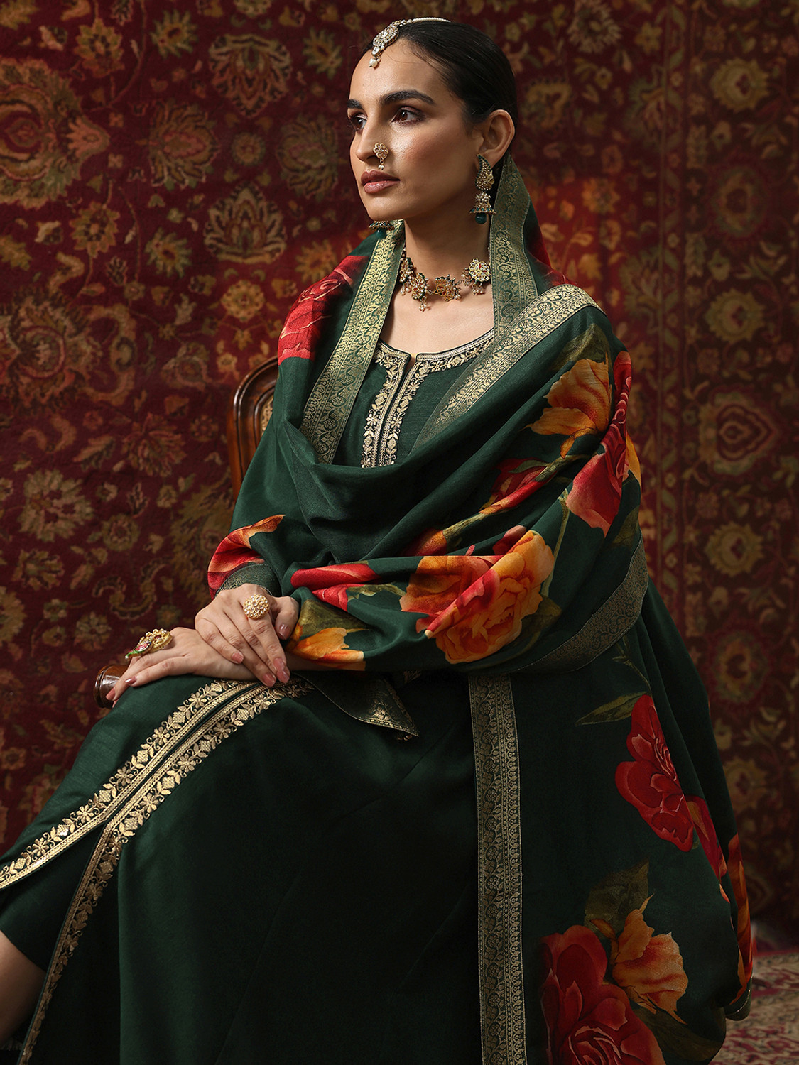 Image of LIBAS Women Kurta Pant Dupatta Set