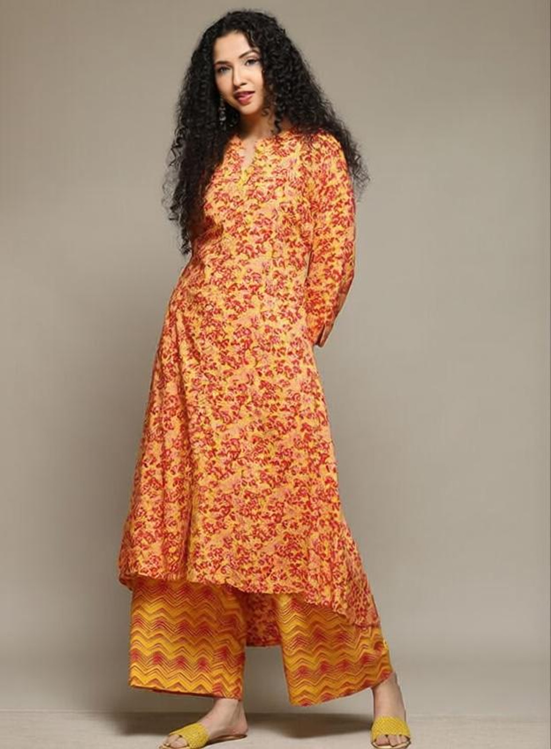 Image of BIBA Women Kurta Palazzo Set