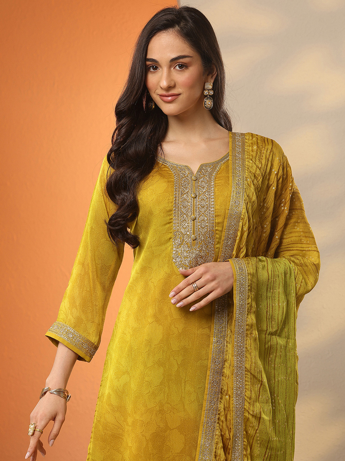 Image of LIBAS Women Kurta Pant Dupatta Set