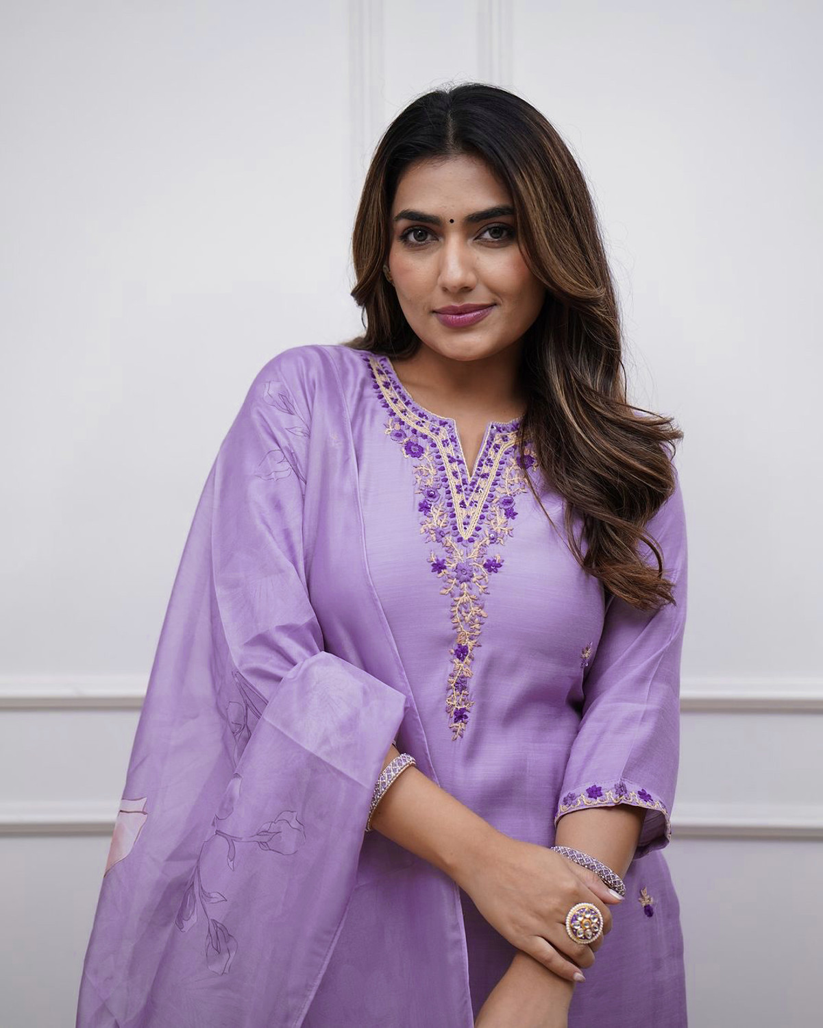 Image of Queen Botanixe Embroidered Kurta, Salwar & Dupatta Set