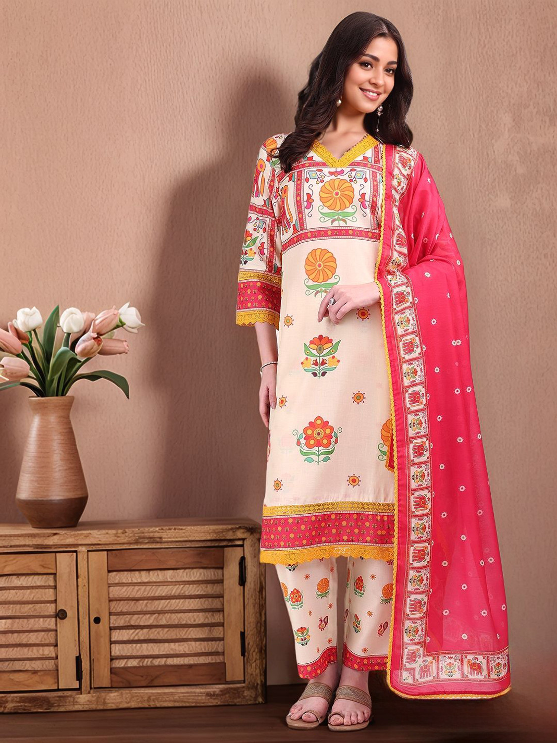 Image of ANOUK Women Kurta Pant Dupatta Set