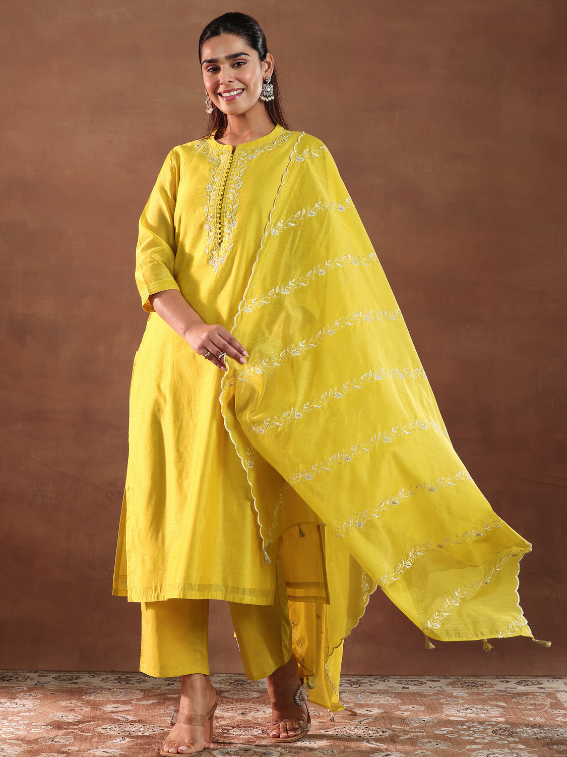 Image of LIBAS Women Kurta Pant Dupatta Set