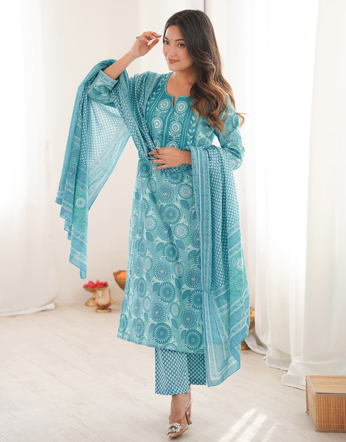 Image of Tasrika Women Kurti Pant Dupatta Set