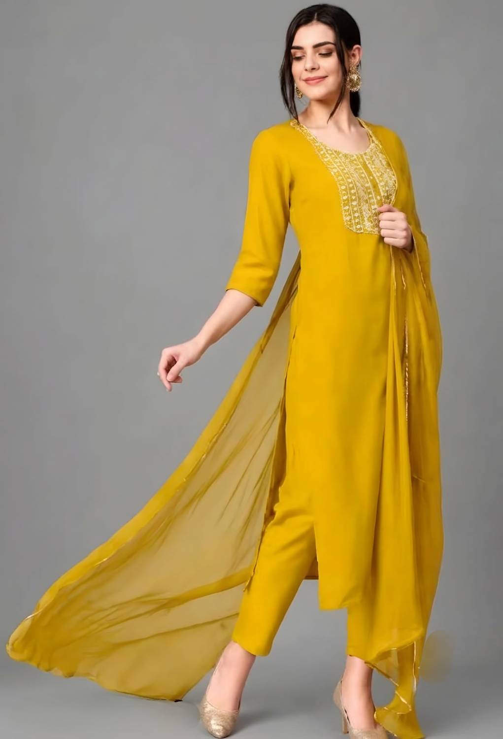 Rekha Tex Fab Women Kurti Pant Dupatta Set