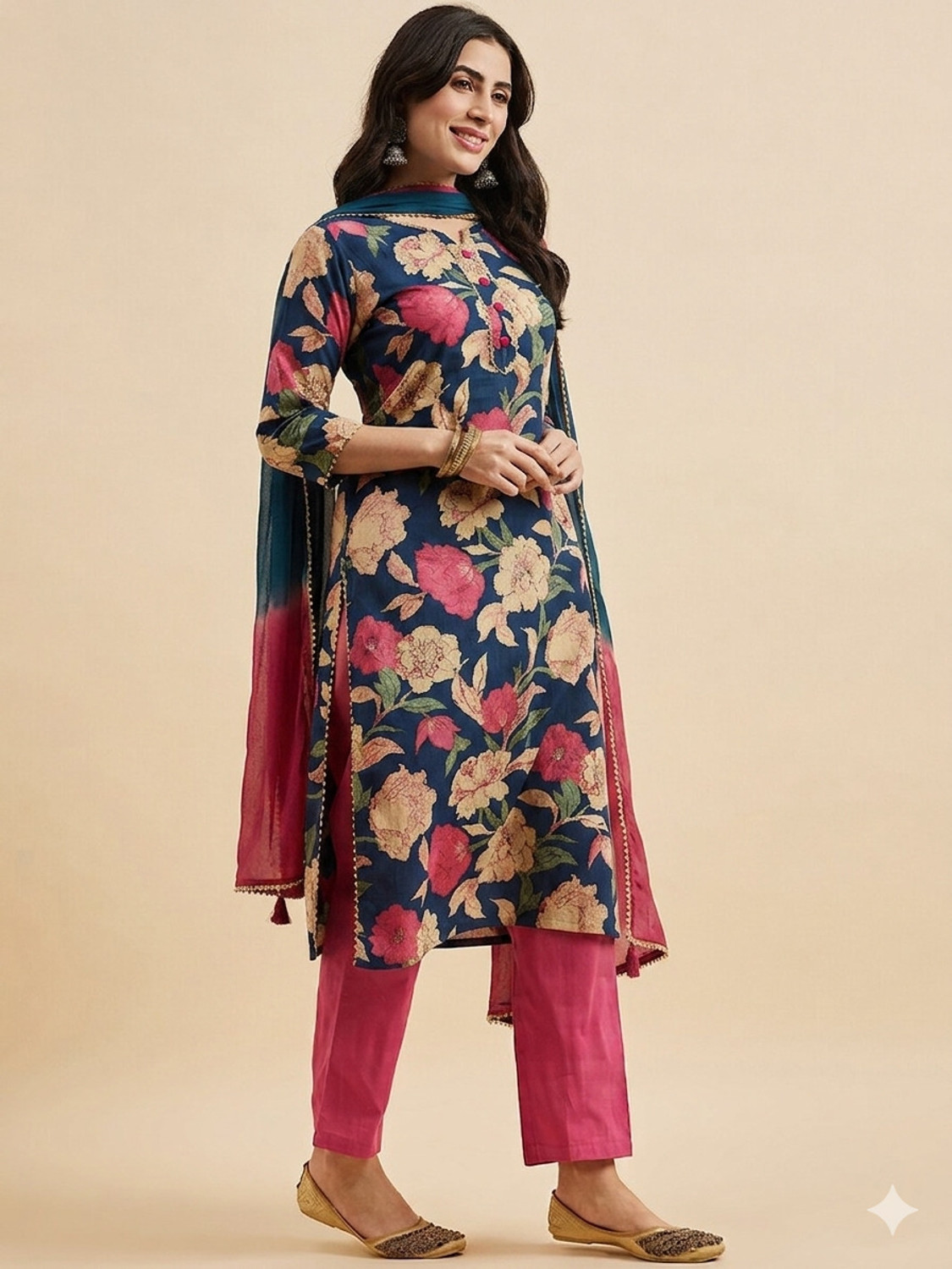 Image of PSCHOICE Women Kurti Pant Dupatta Set