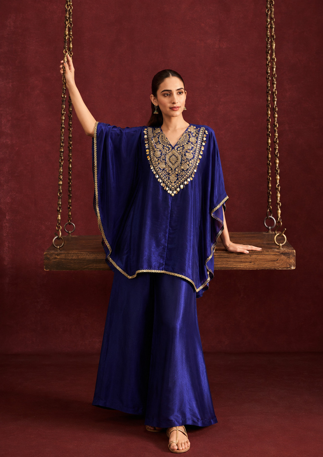 Colors of Earth Women Kaftan Palazzo Set