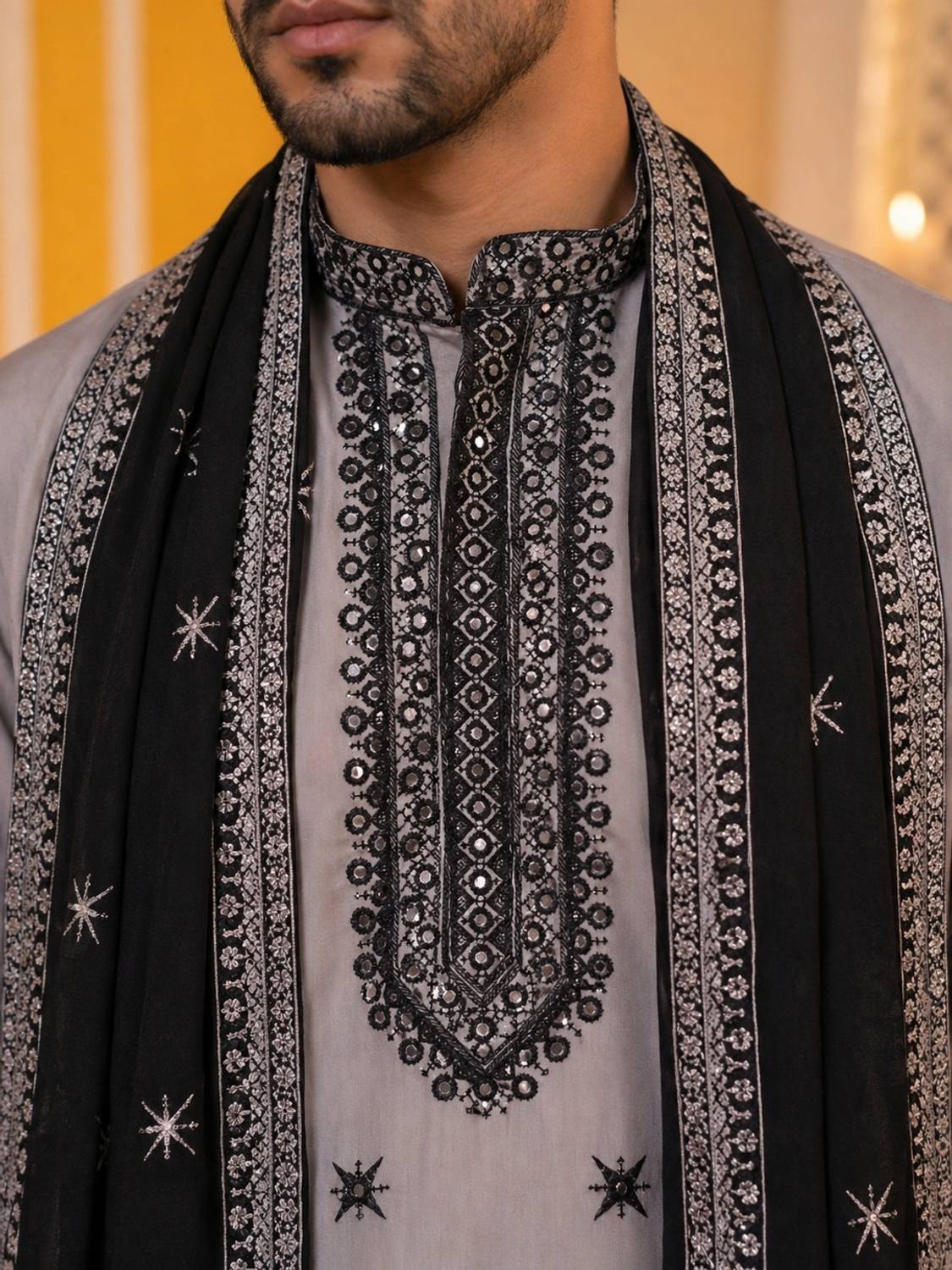 Jompers Men Kurta Pyjama Dupatta Set - Image 5