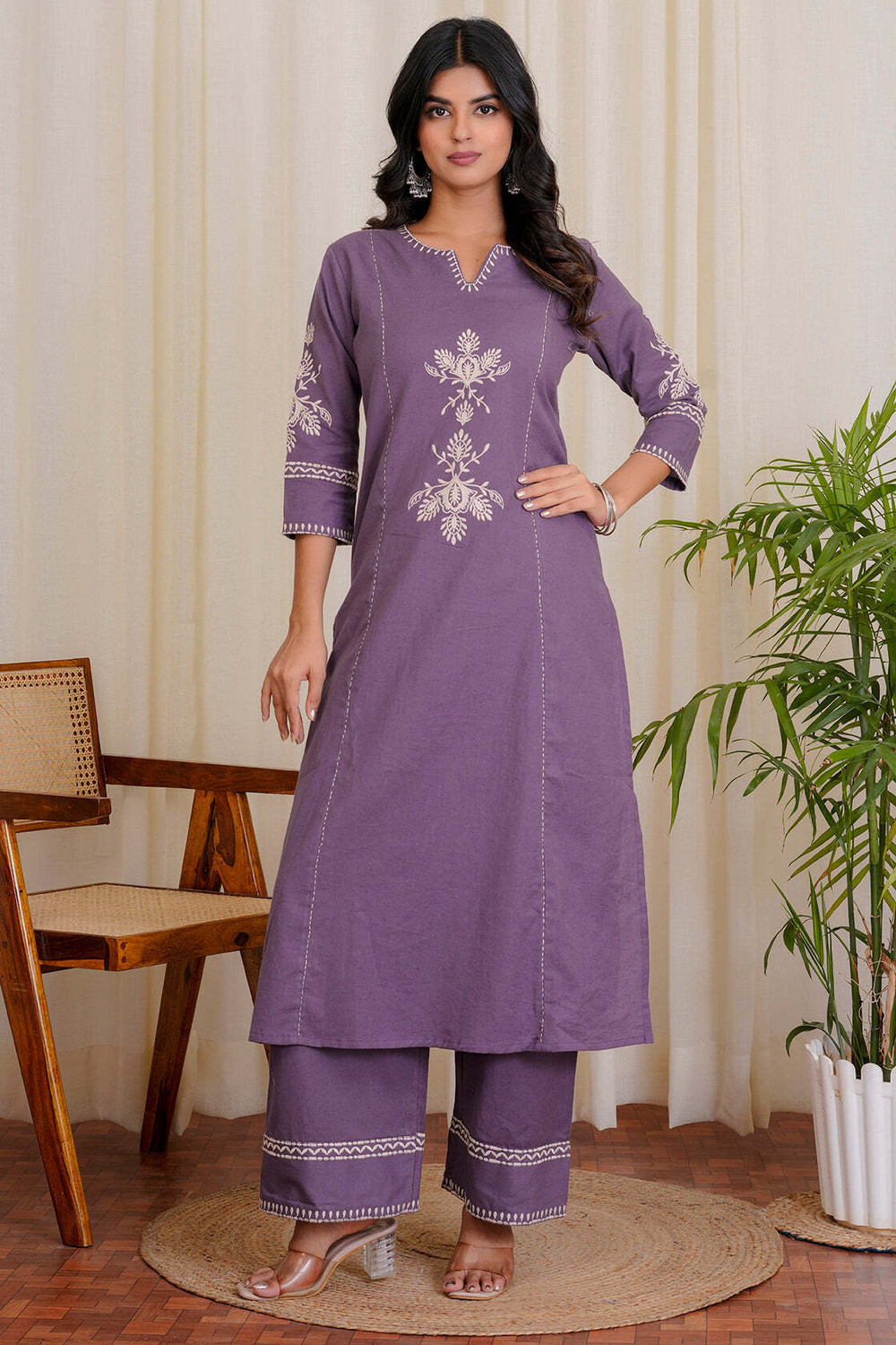 Image of ELEPANTS Women Kurti Palazzo Set