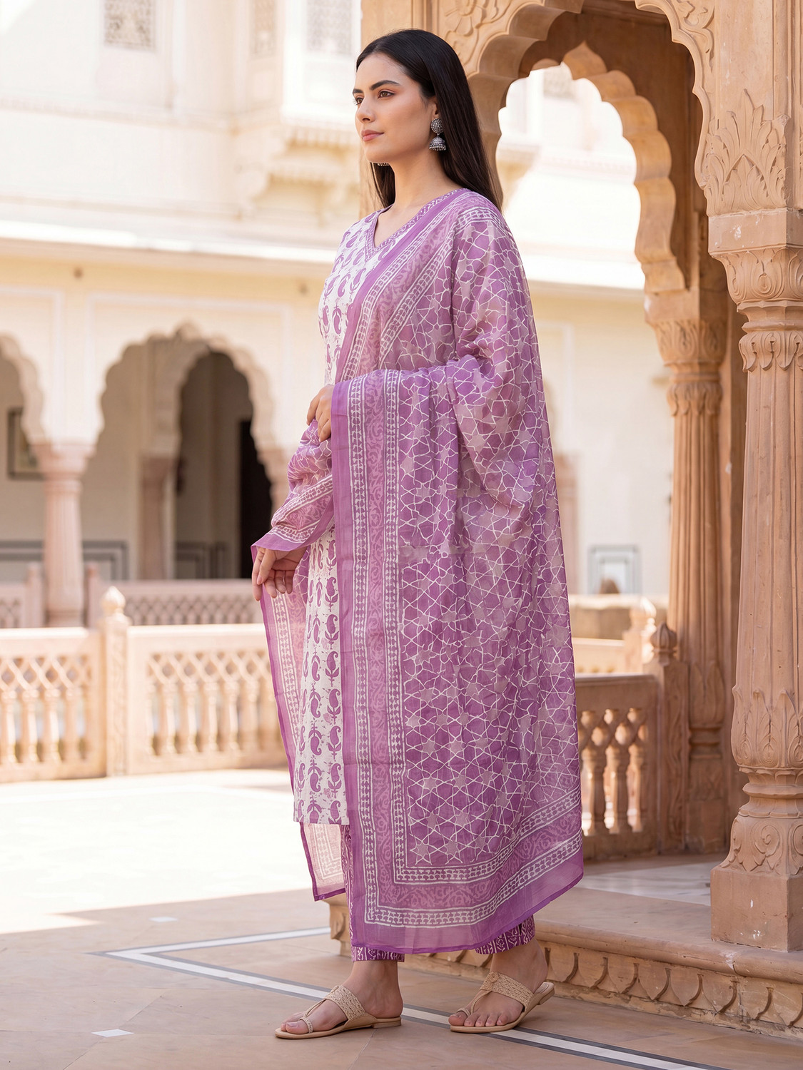 Image of Indo Era Women Kurta Pant Dupatta Set