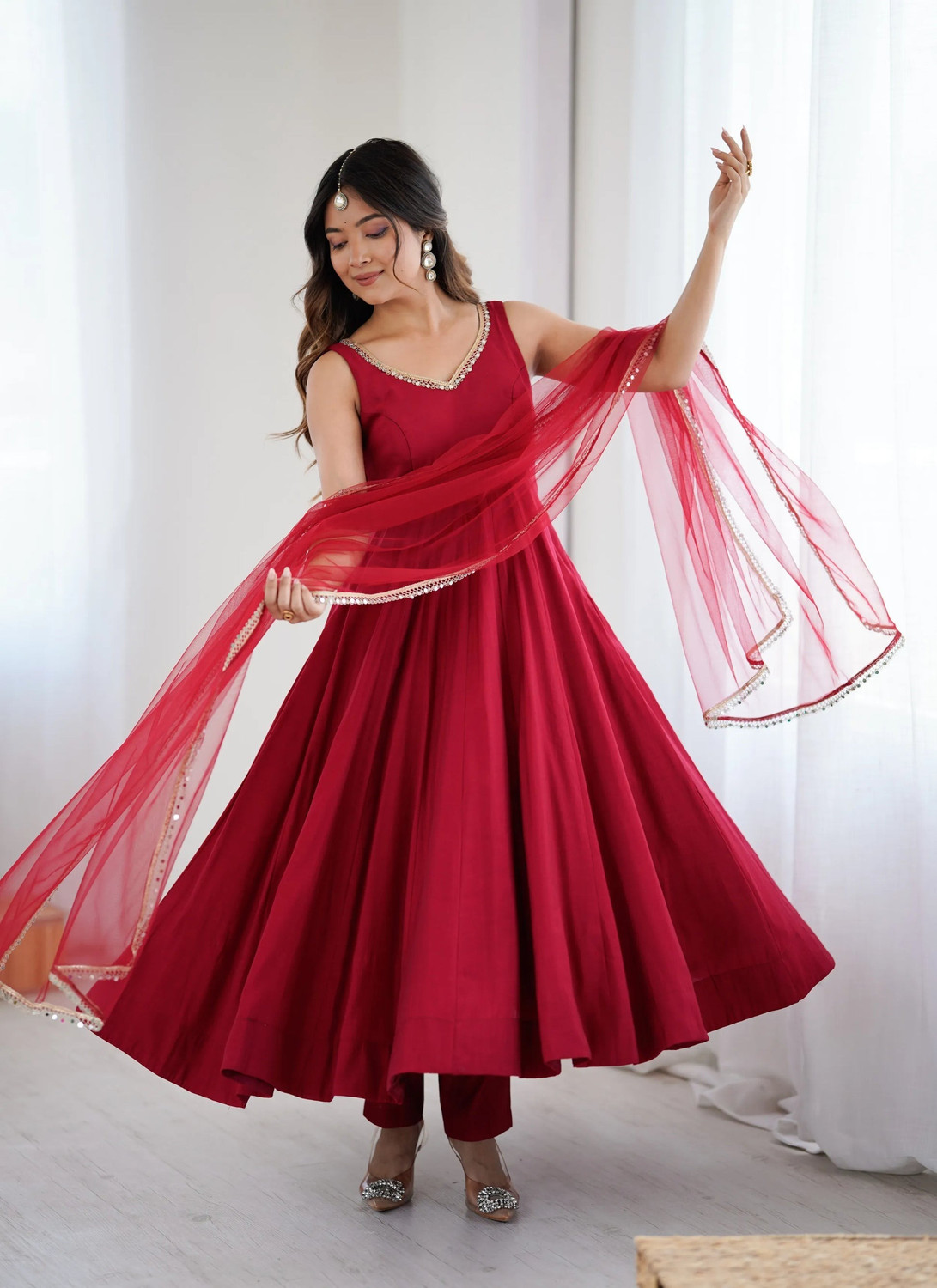 Image of CALLME TEXTILE & DESIGN Women Ethnic Top Pant Dupatta Set