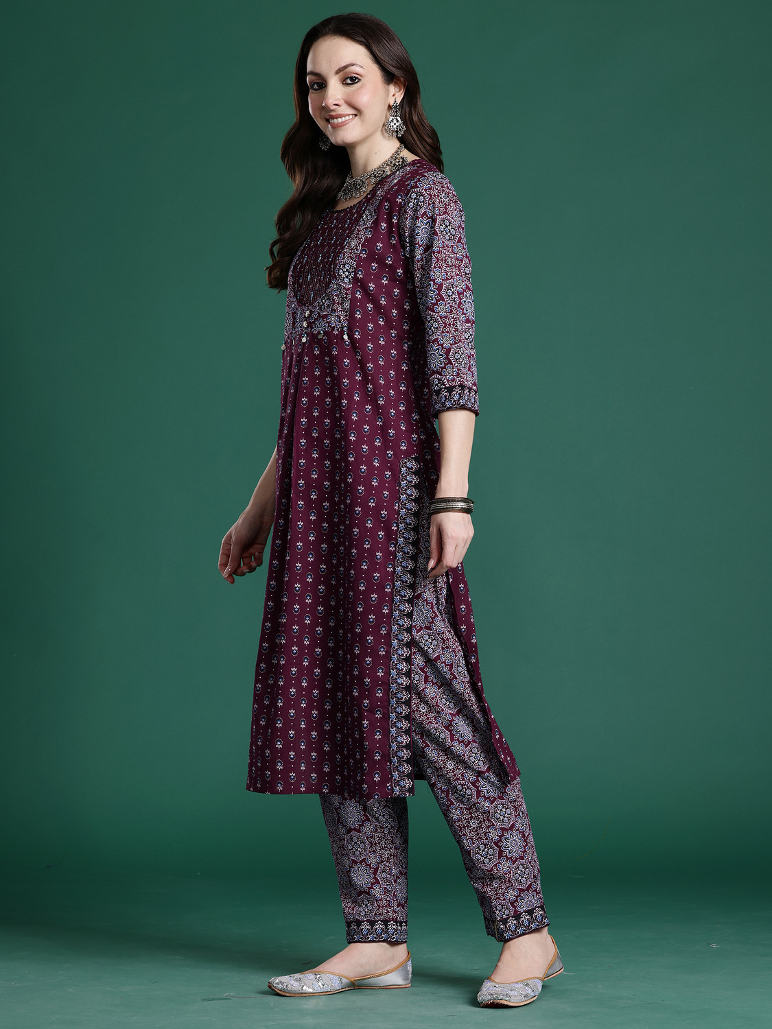 Image of Indo Era Women Kurta Pant Dupatta Set
