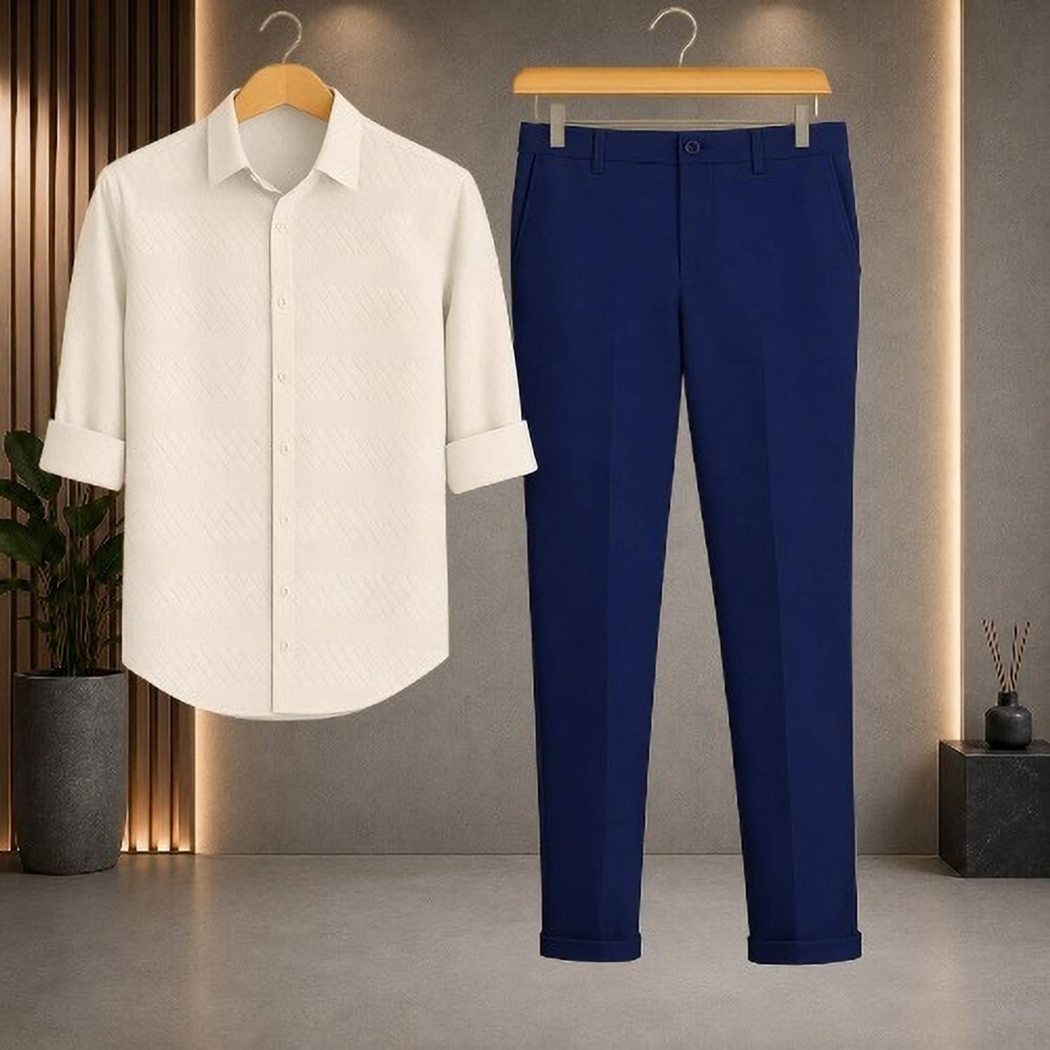 Black Deer Men Shirt Pant Set