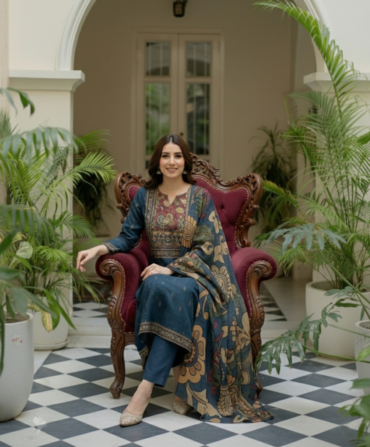 Image of Moda Rapido Women Kurti Pant Dupatta Set