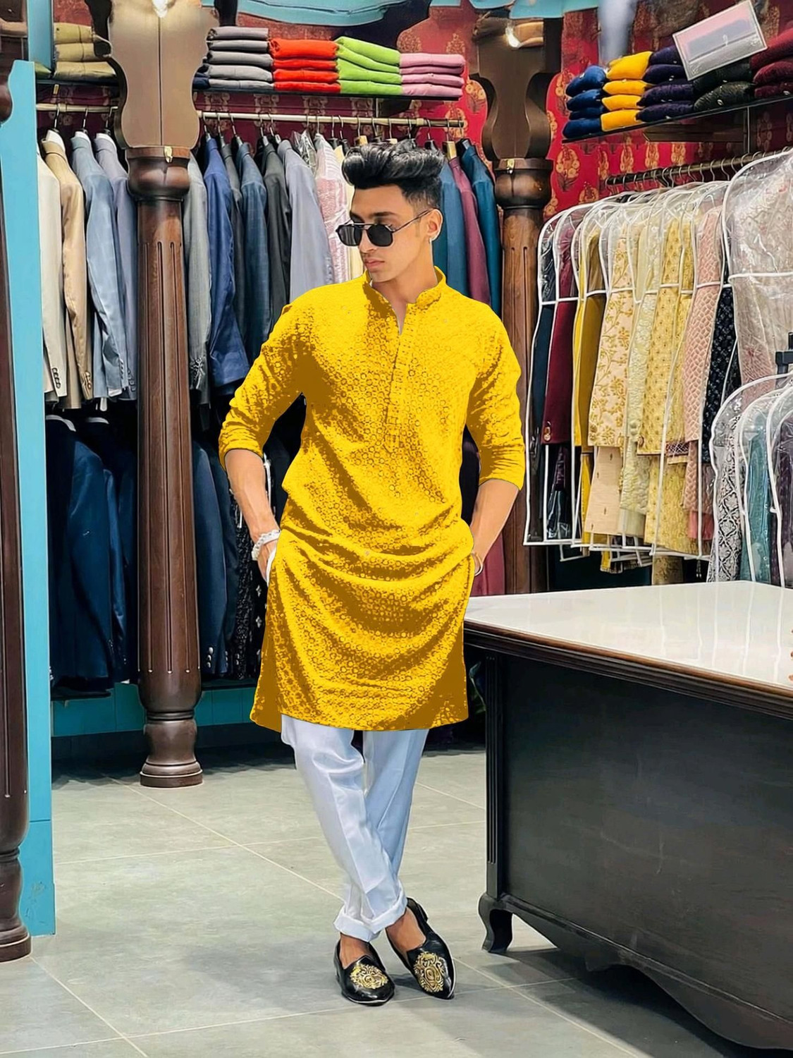 Image of KriKan Men Kurta Pyjama Set