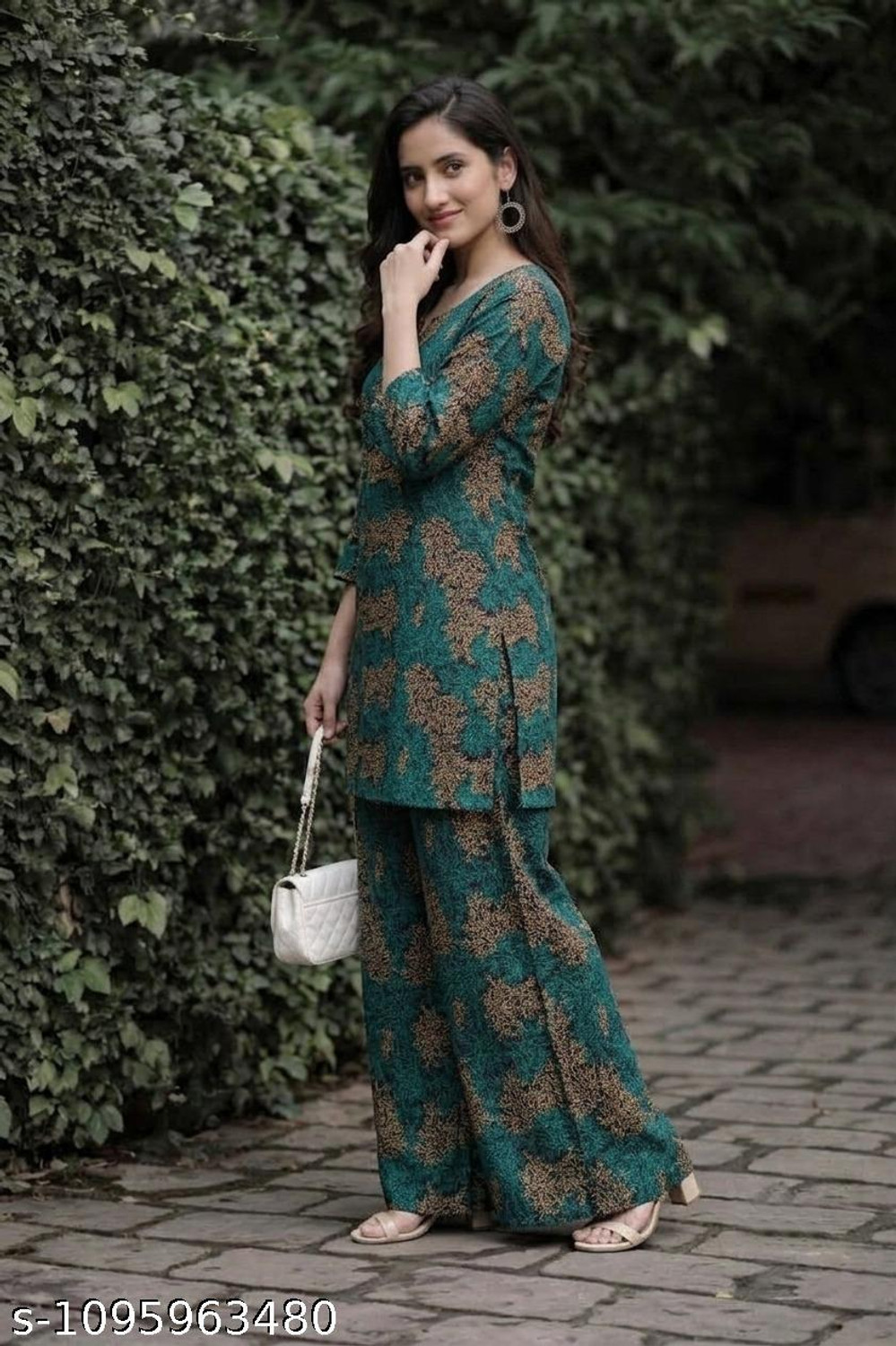 Image of KIFARA Women Pure Cotton Kurta Palazzo Set