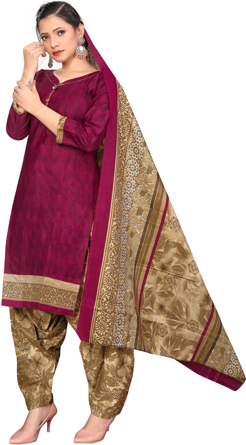 Image of Aaradhya Fashion Printed Kurta, Patiala & Dupatta Set