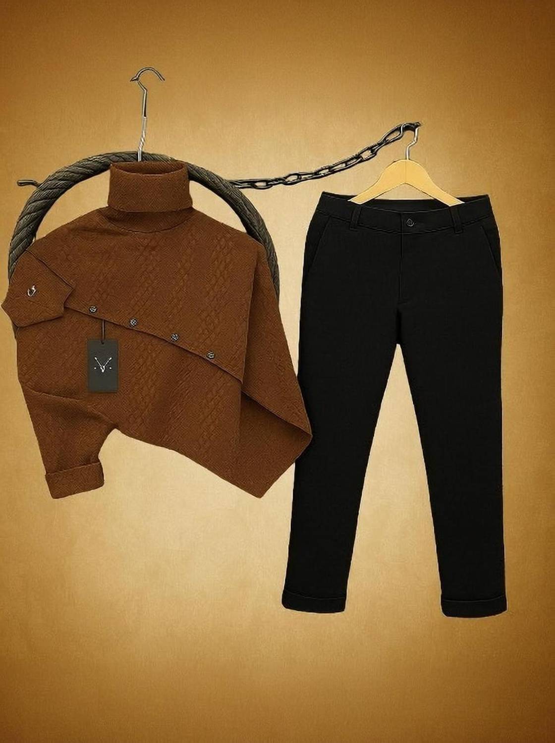 Black Deer Men Shirt Pant Set