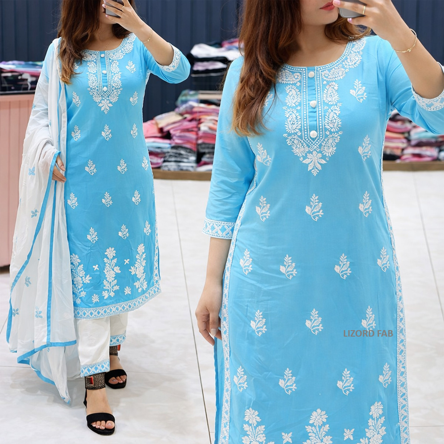 Image of LIZORD FAB Women Kurta Pant Dupatta Set