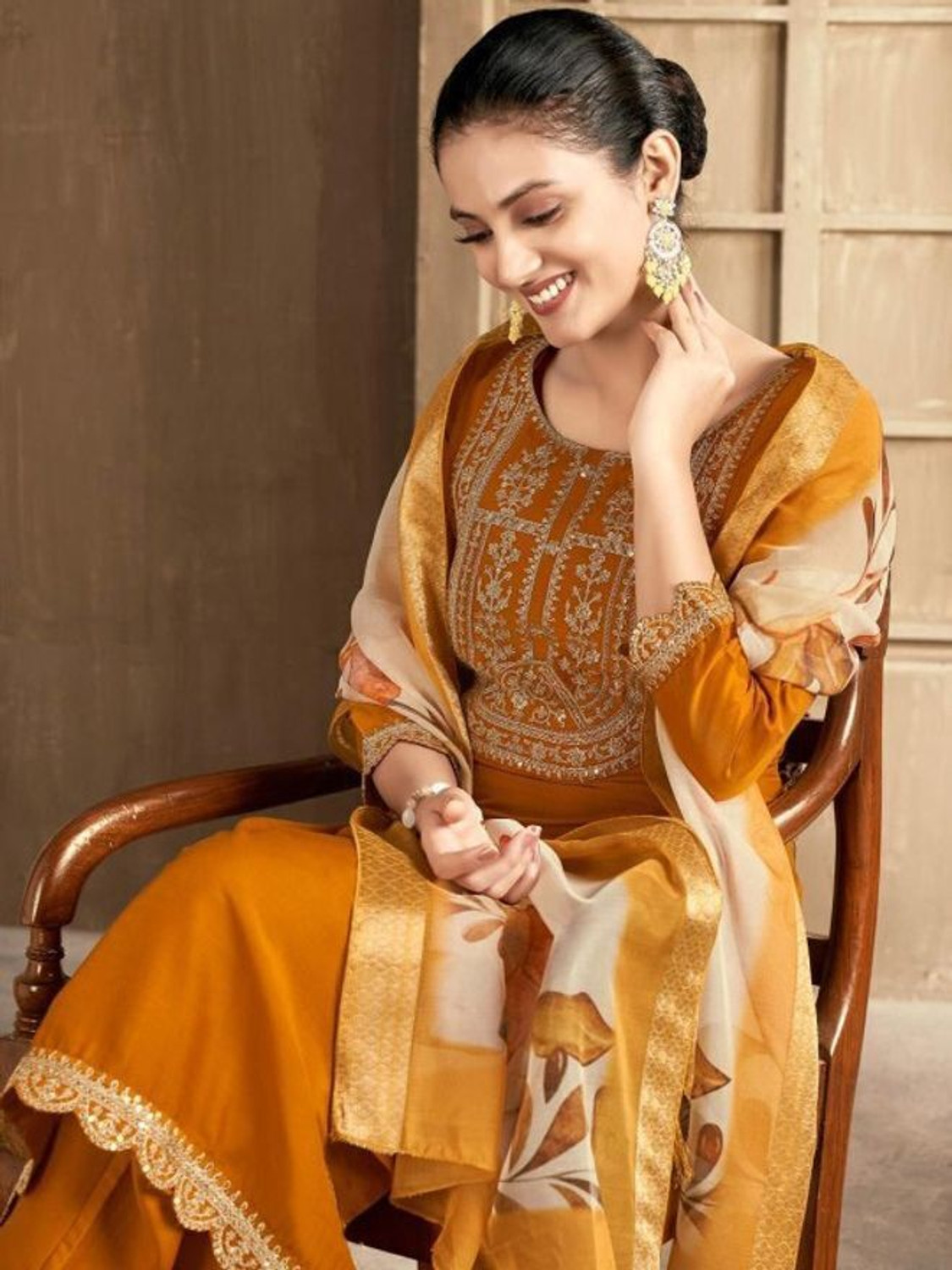 Image of Zinariya Fab Women Kurta Pant Dupatta Set