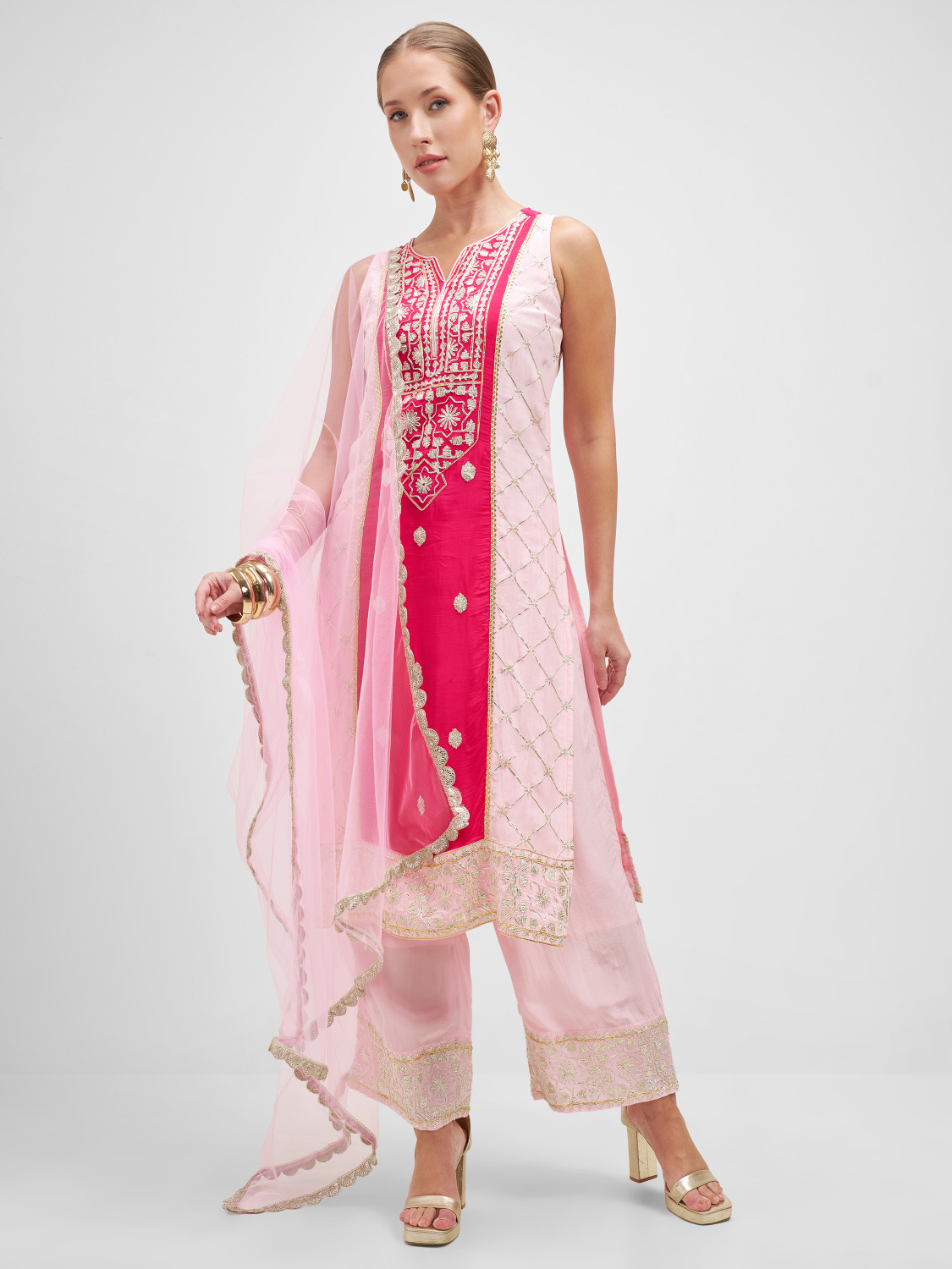 Image of Vishudh Women Kurta Palazzo Set