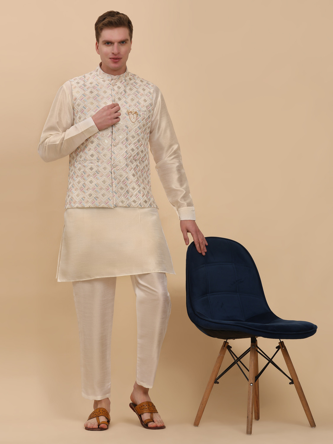 Image of PRO ETHIC Men Kurta Pant Ethnic Jacket Set