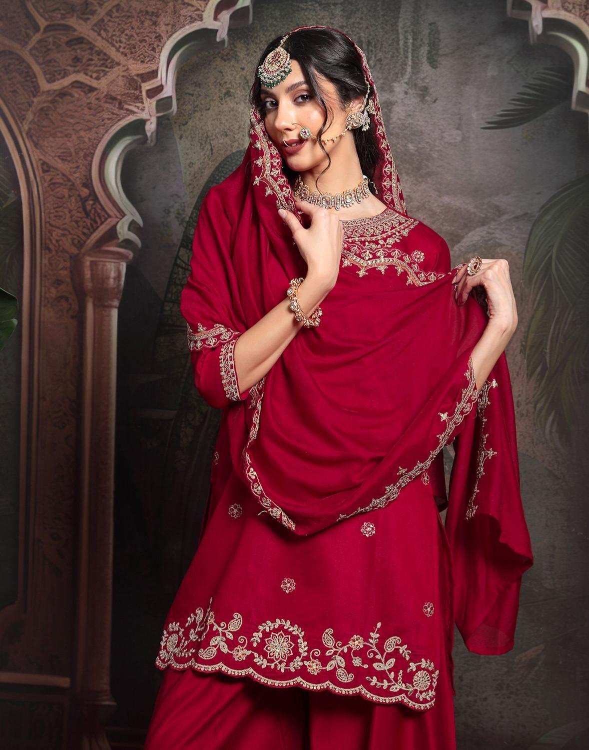 Image of Skylee Women Kurta Sharara Dupatta Set