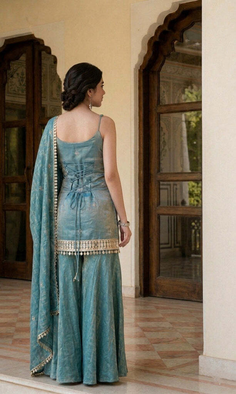 Image of kapadiya fab Women Kurta Sharara Dupatta Set