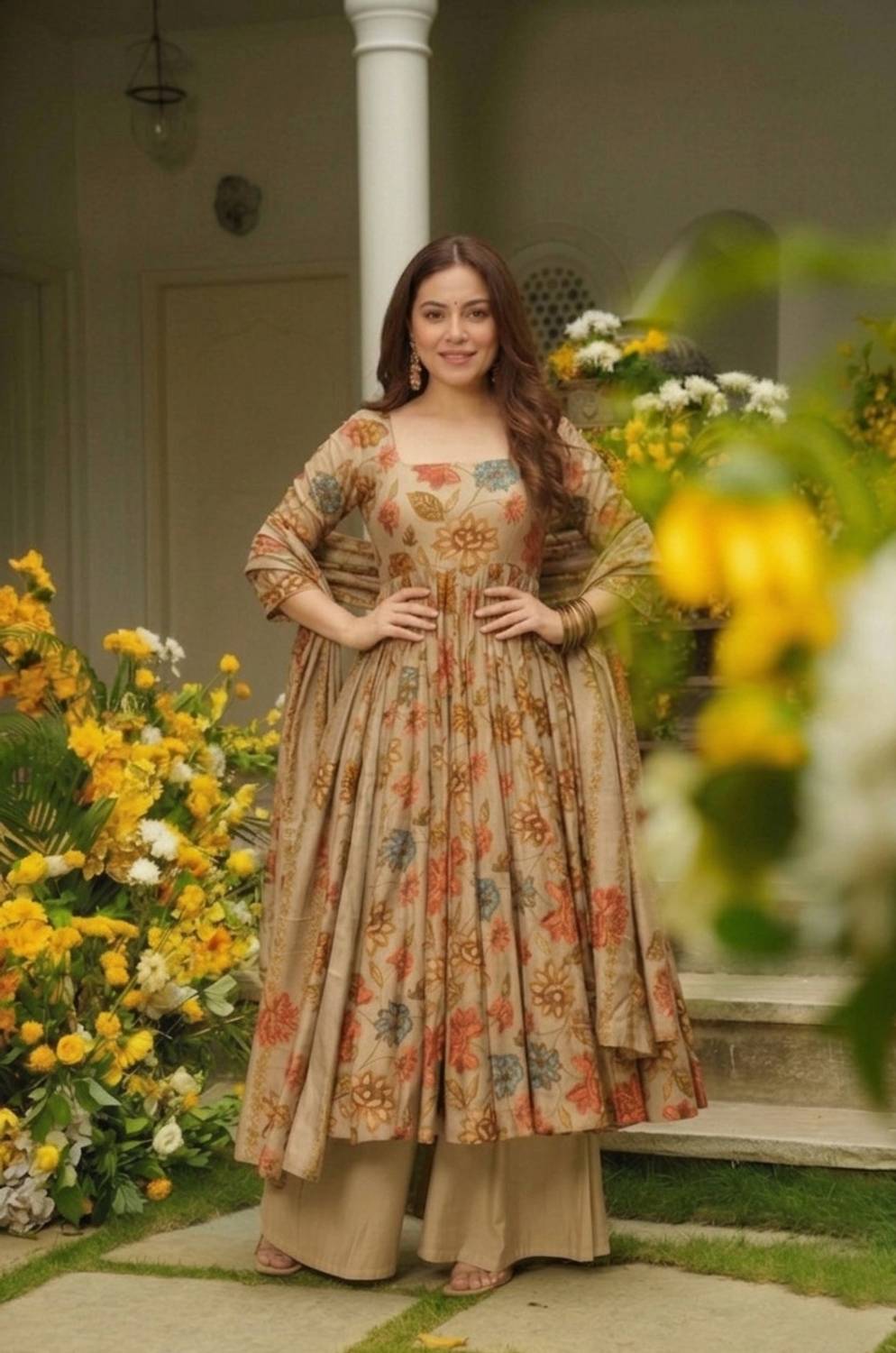 SZN Women Kurta Palazzo Dupatta Set