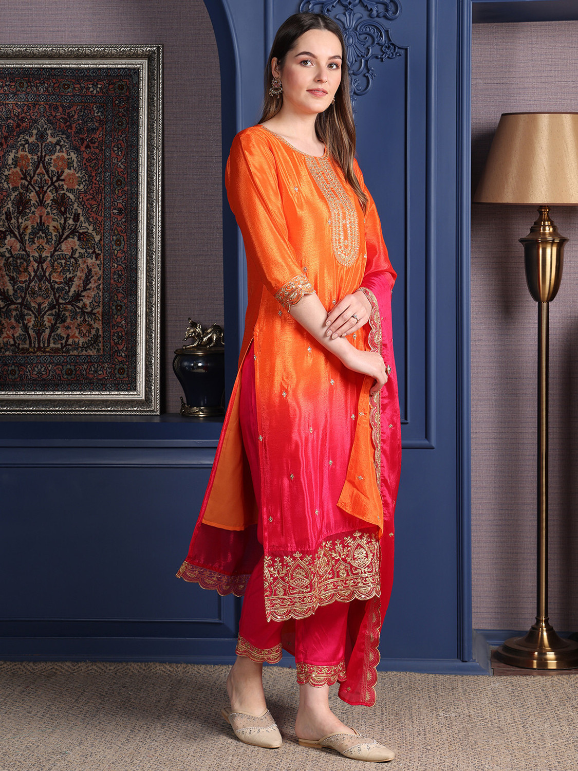 Image of berrylicious Women Kurta Pant Dupatta Set