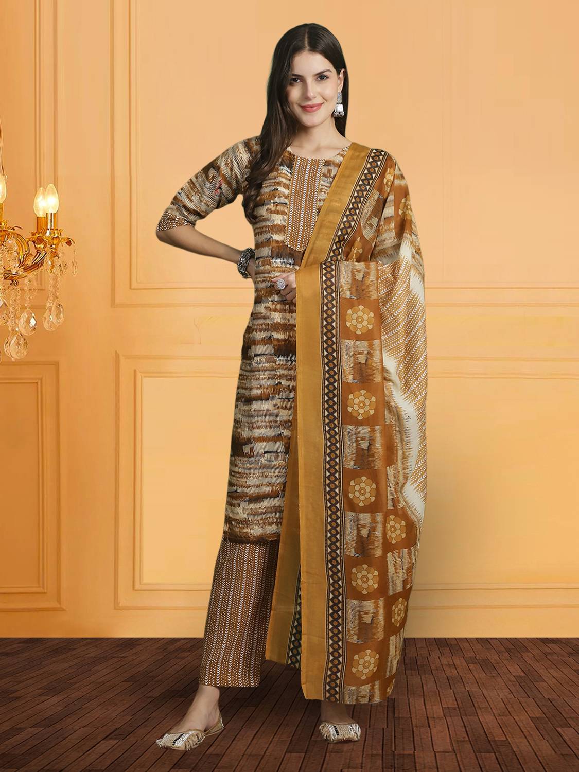 7Threads Women Kurti Pant Dupatta Set