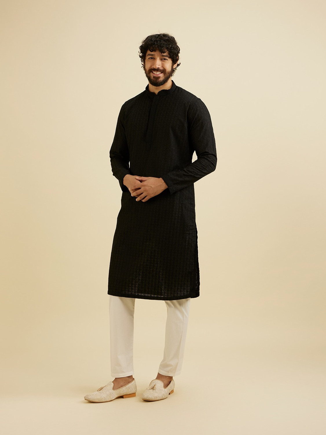 Image of MANYAVAR Men Kurta Pyjama Set