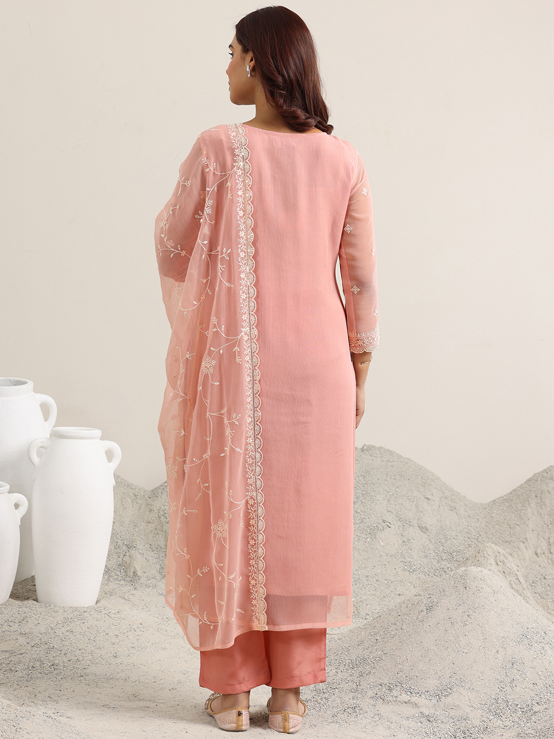 Image of LIBAS Women Kurta Palazzo Dupatta Set