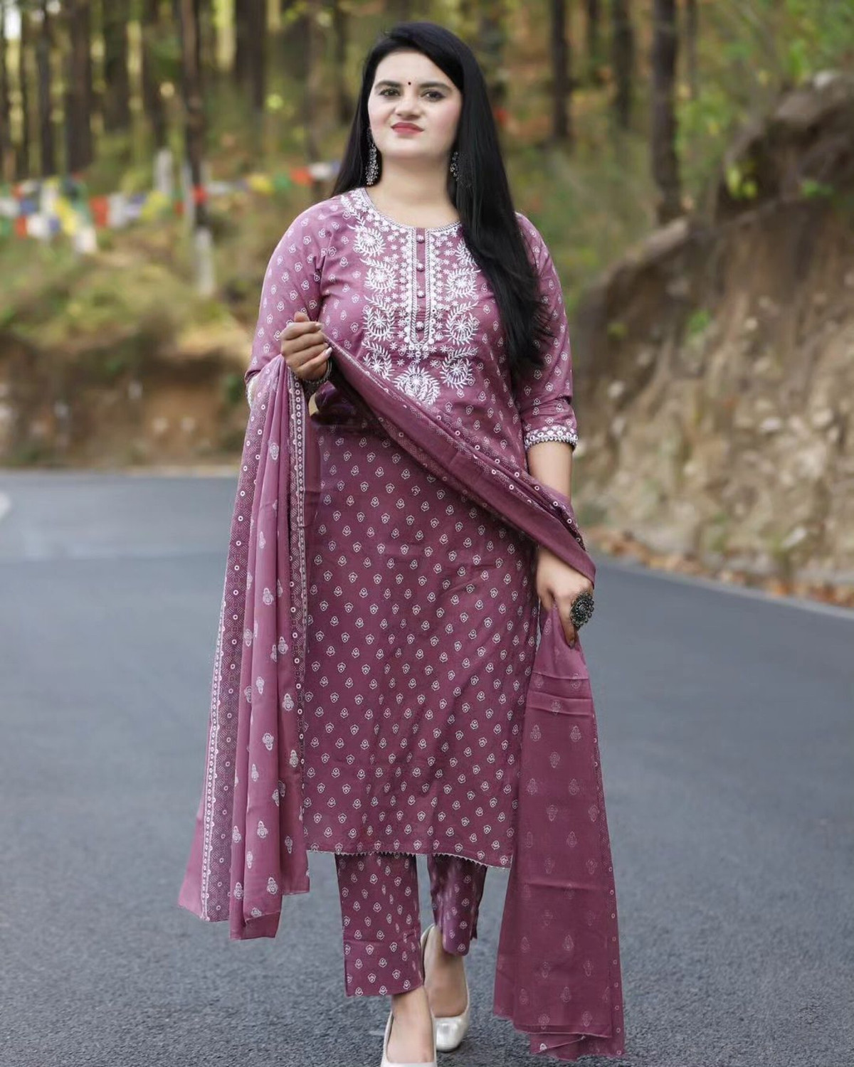 Image of PILUDI Printed Kurta, Salwar & Dupatta Set